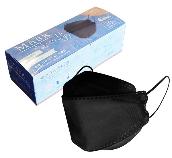 立体4層不織布マスク(30P) ブラック 立体4層不織布マスク(30P) ブラック